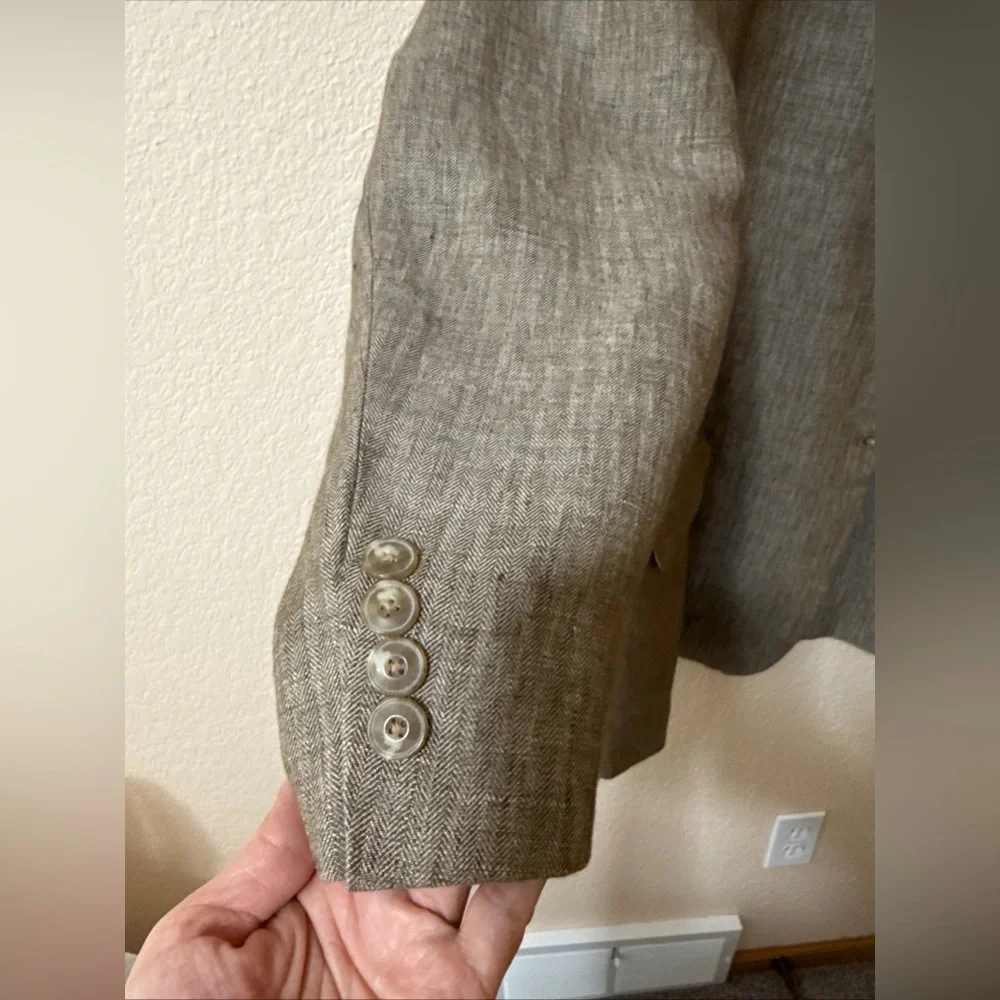 JOS A‎ BANK Tailored Fit Linen Light Brown Two Button Blazer Sport Coat Sz 52R